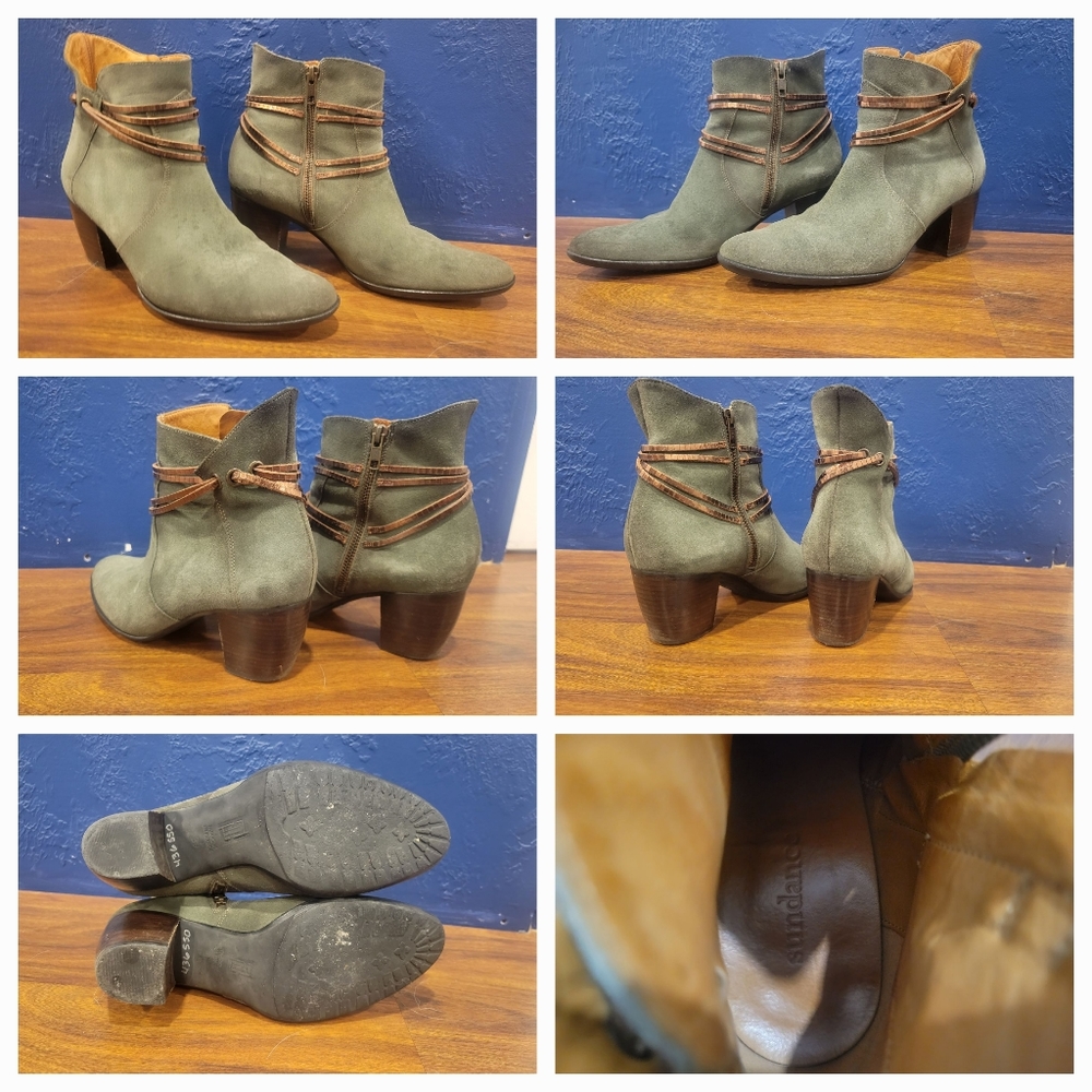 Sundance Green Leather Boots